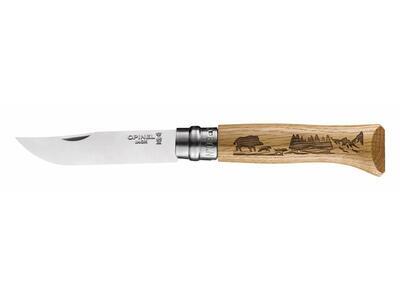 Zavírací nůž OPINEL VRI N°08 Inox Animalia, 8,5 cm, motiv divoké prase s mláďaty
